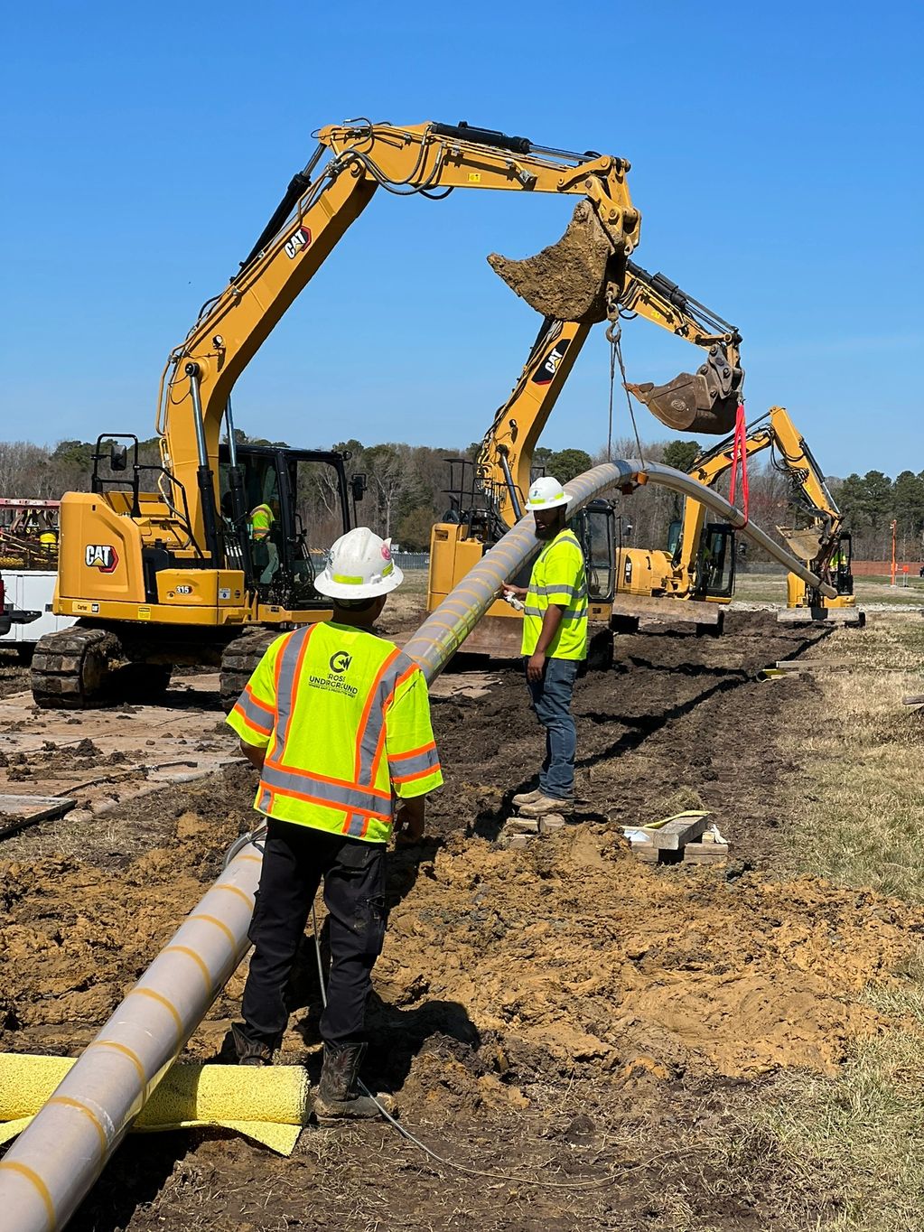 8" Steel bore shot being pulled in the ground. 