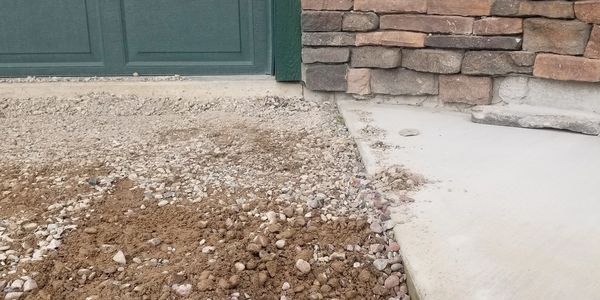 Example of prepping a driveway for asphalt.
