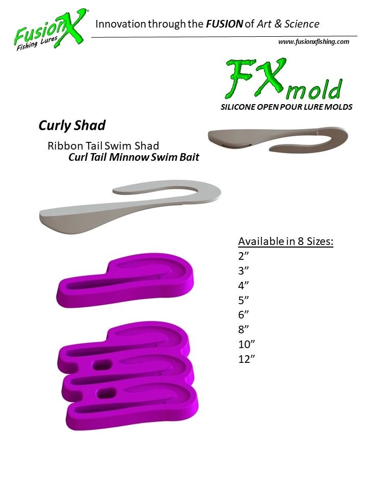 FX Mold - SX Shad - Shad Bodied Swim Bait (1-1/2, 2, 2-1/2, 3