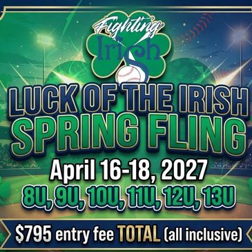 Baseball tournament announcement with dates and fees.