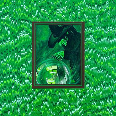 acrylic on panel version of a Cocteau Twins record cover with the wicked witch of the west