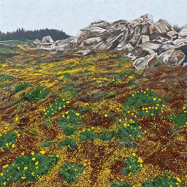 acrylic on panel painting of Salt Point State Park by Santa Cruz artist Jim Winters 