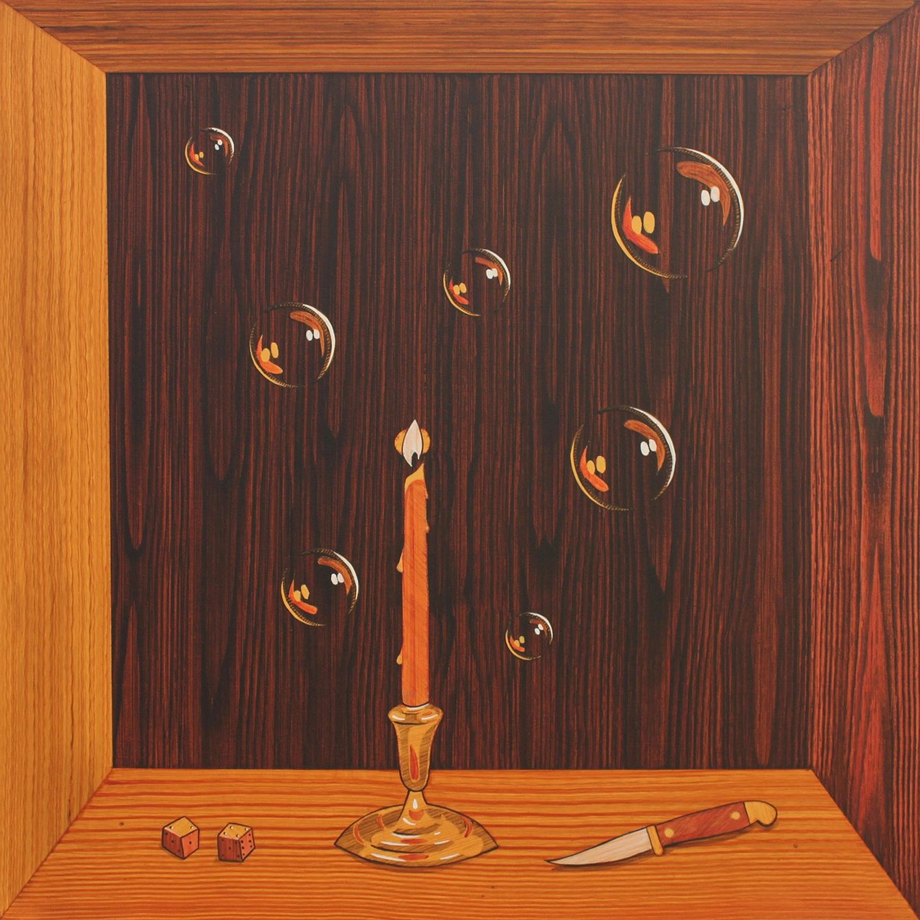 Wood grain vanitas still live by Santa Cruz artist Jim Winters