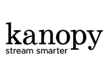 The words "kanopy stream smarter" in black text on a white background.
