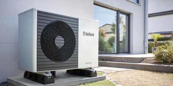 Vaillant Arotherm Plus air source heat pump.