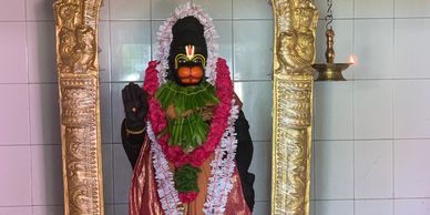 Sri hanuman ji's statue at veerapuram ashram of Neem Karoli Baba, Chennai, India 