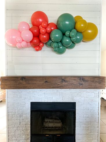 Grab & Go Balloon Garland. Pink, Coral, Sage, and Mustard Balloons