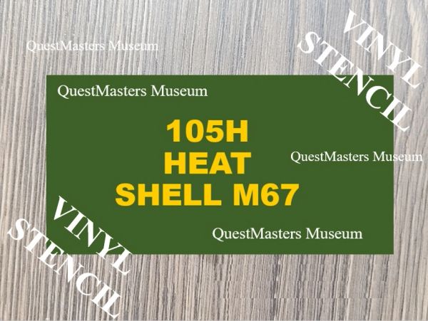 WWII U.S. 105mm Howitzer M67 H.E.A.T. Shell Stencil, Stencil 160b