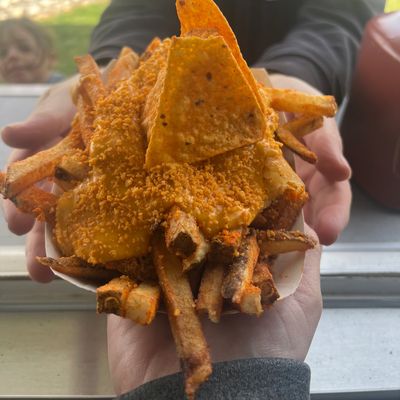 Doritos Nacho Cheese Fries, also available in Doritos Cool Ranch Fries