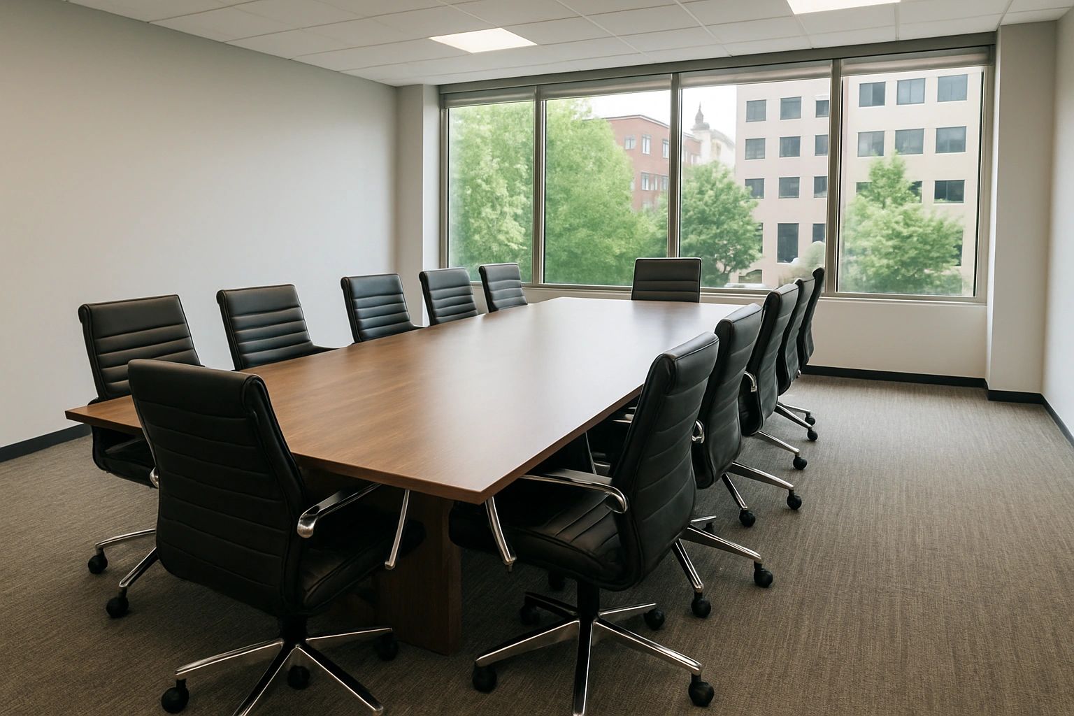 Modern Ohio boardroom with professional setting, symbolizing business and contract litigation.