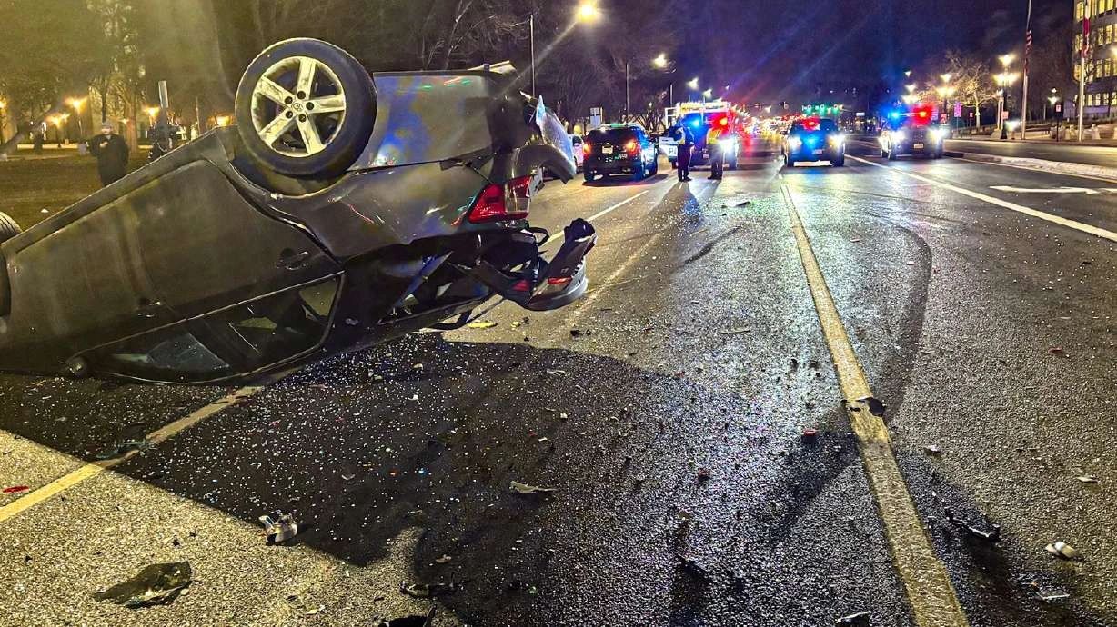 Photo of a car accident scene on an Ohio road, symbolizing personal injury accident cases.