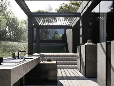 Luxury outdoor kitchen collection by Modullnova kitchen cabinets.