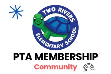 Two Rivers Elementary School PTA membership logo.