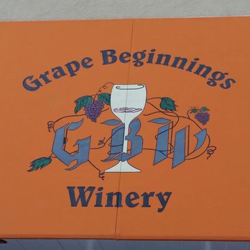 Grape Beginnings Winery, LLC Awning with logo