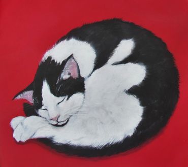 "Cat." Acrylic on metal, 20"x 20"