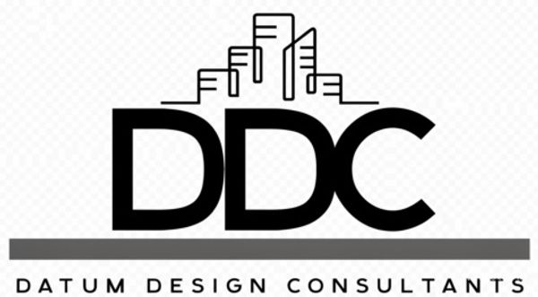 Logo for Datum Design Consultants with building outlines.