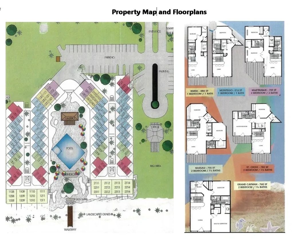 Seascape property map and floorplans