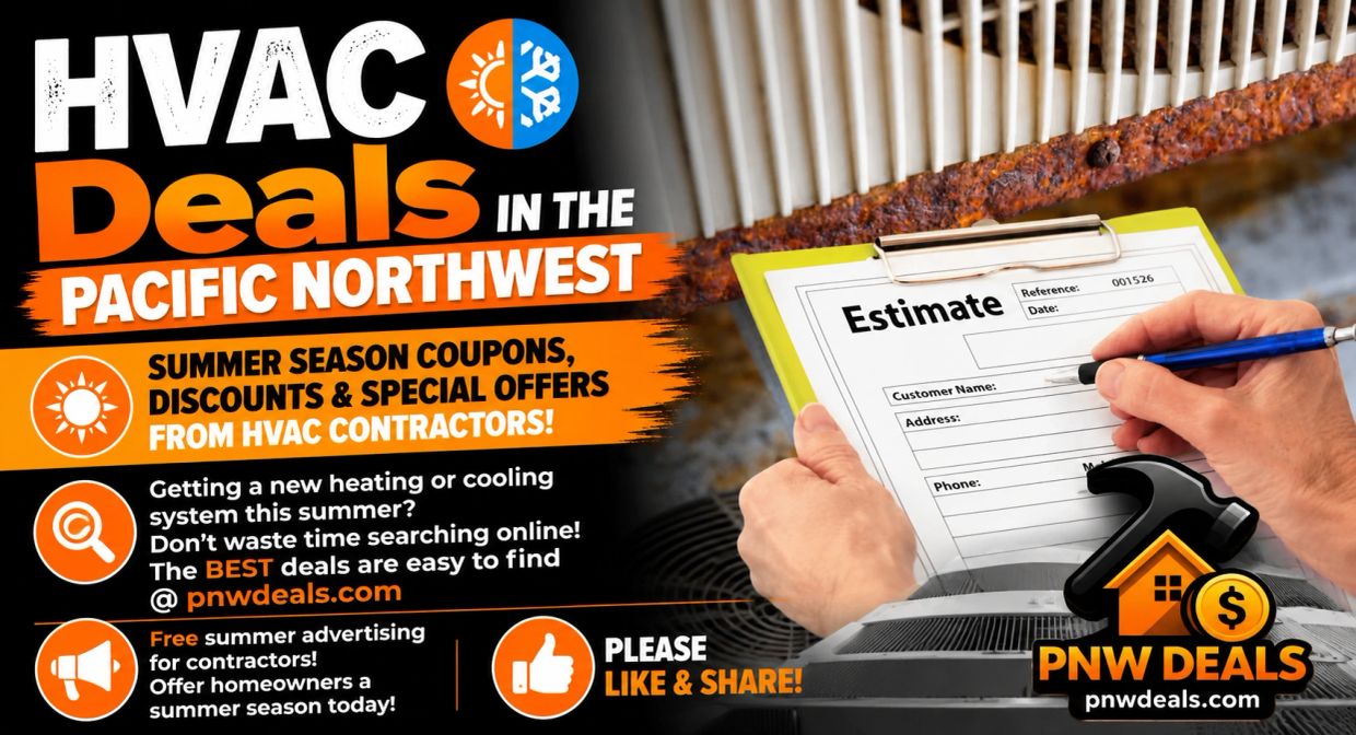HVAC deals in the Pacific Northwest with coupons and special offers.