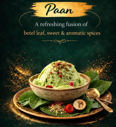 Indulge in the exquisite flavors of traditional Indian paan with our authentic Ice Cream. Experience