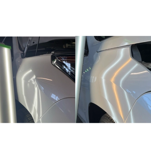 Lexus GX460 Fender saved with Paintless dent repair.