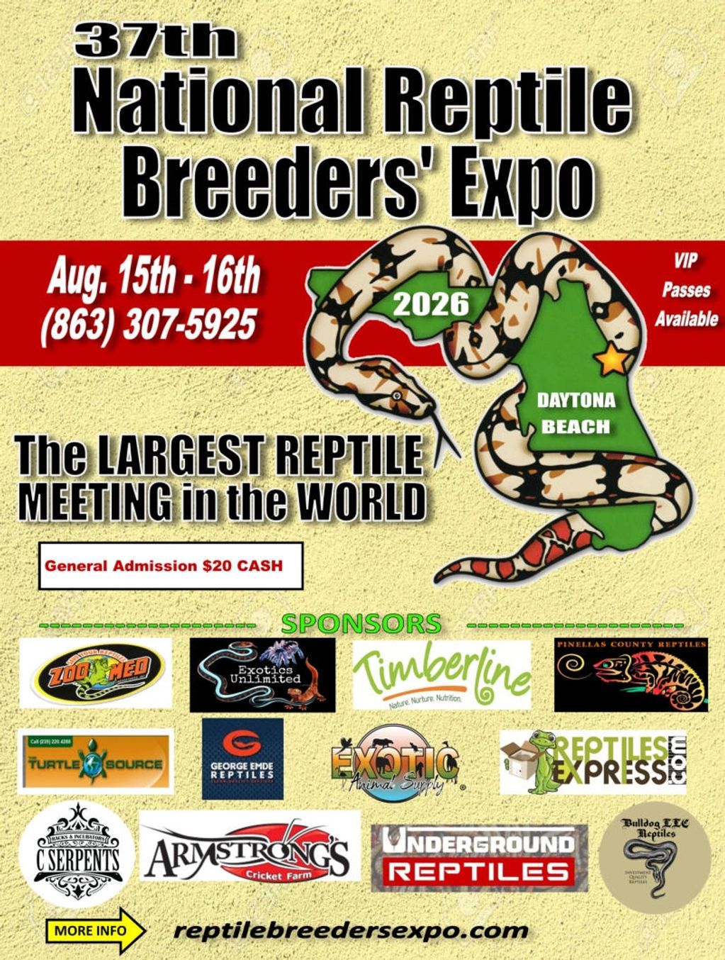 Flyer for the 37th National Reptile Breeders poster