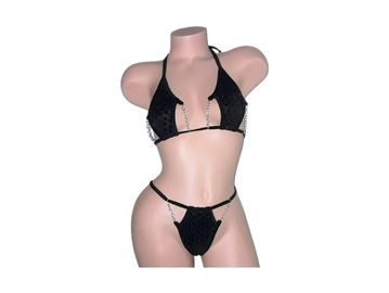 Women's Dance Outfit Tokyo Piper Triangle Chains Thong Bikini Stripper Dancewear Costume