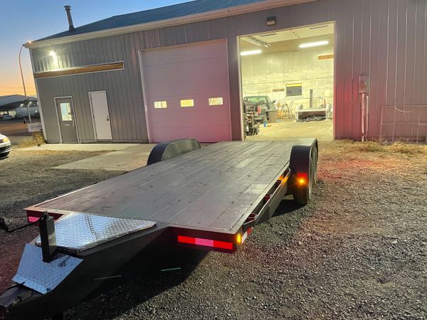 Prestige Mfg 18 foot 14,000 lbs gvw car hauler.