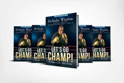 Book cover titled "Let's Go Champ!" featuring a man in boxing gloves.