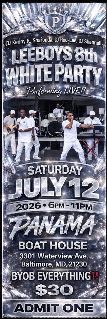 Leeboys performing live at their 8th White Party in Baltimore on July 12, 2026.