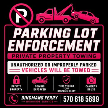 No parking—unauthorized vehicles will be towed.
