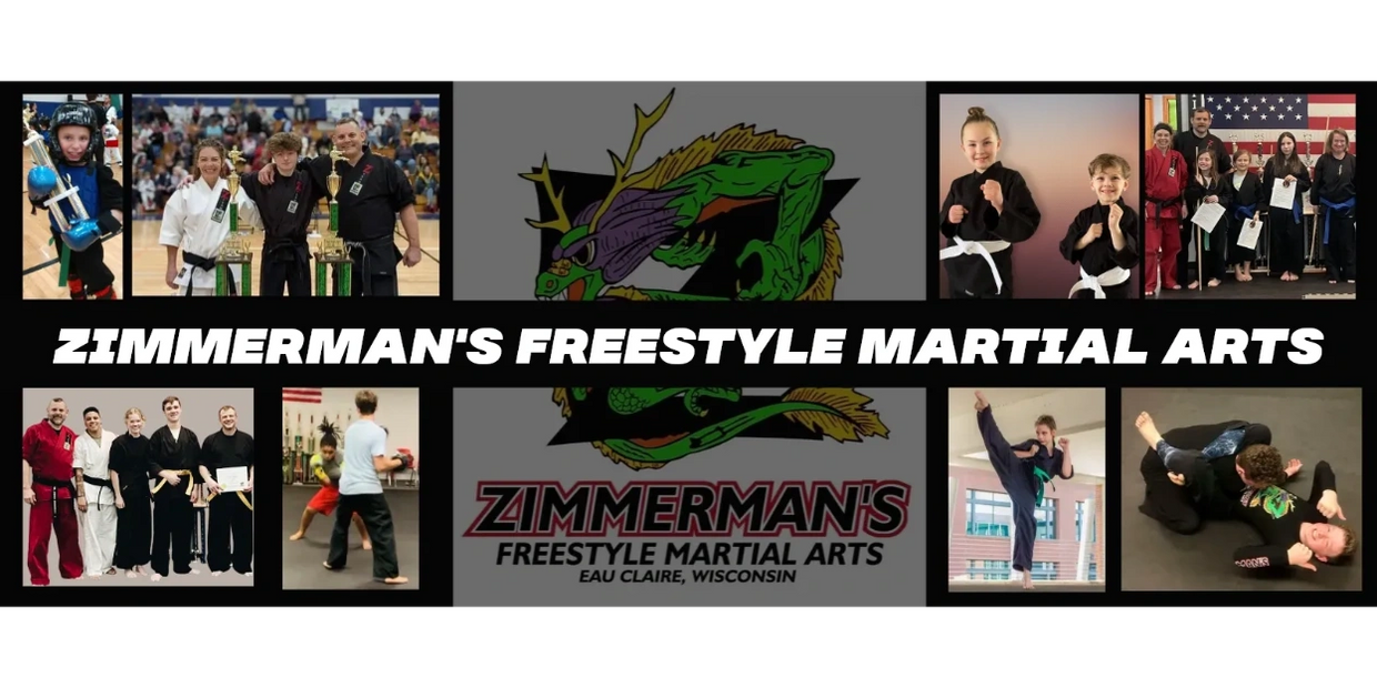 Zimmerman's Freestyle Martial Arts banner Students and instructors during class and competitions