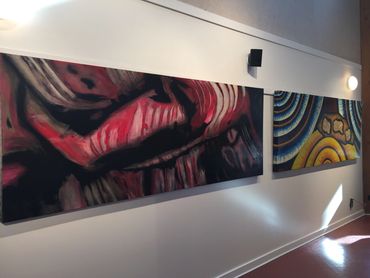 'cEilings oF pEtra' (Jordan) x 7
Acrylic & sand
40" x 108'
An interpretation from my photographs fro