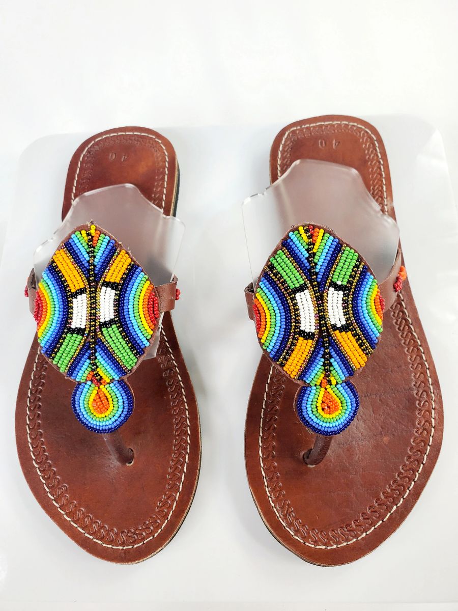 Nairobi Beaded Leather Sandals 8