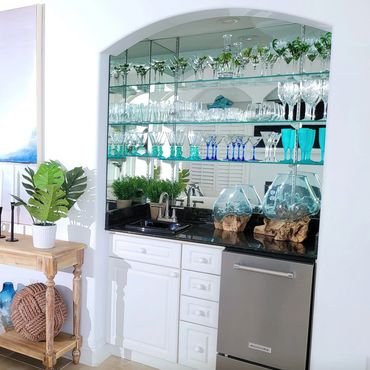 Wet bar in main living area