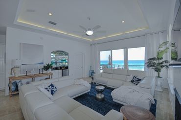 main living area and wet bar