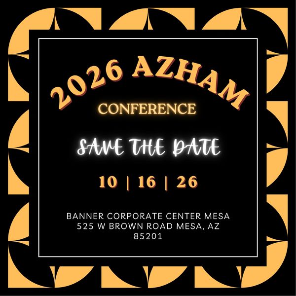 2026 Azham Conference save the date on October 16, 2026, in Mesa, AZ.