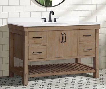 Harvey 54-Inch (54") Rustic Modern Farmhouse Bathroom Vanity