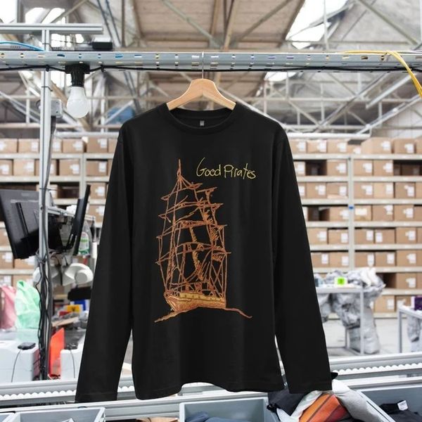 GOOD PIRATES STORE - long sleeve organic TEE with LORD NELSON etching. Stand with Good Pirates