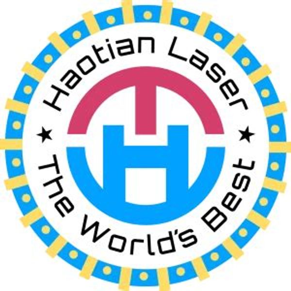 Logo of Haotian Laser with colorful circular design.