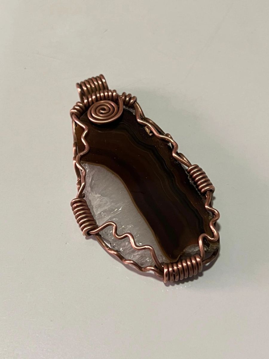 Agate Geode Slice with Quartz — view 1 of 3