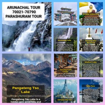 Collage of Arunachal Pradesh tour highlights and attractions.