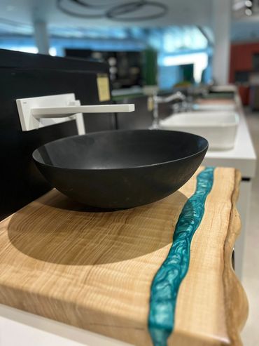 Blat de baie din frasin si rasina smarald