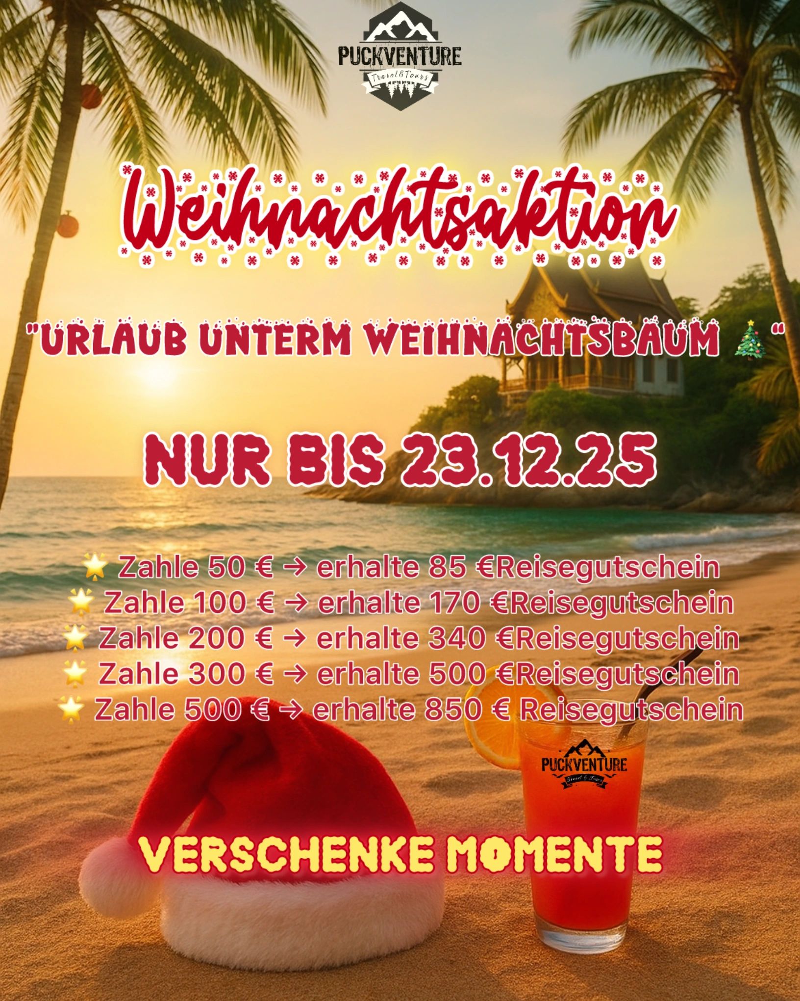 Gewinnspiel Urlaub unterm Weihnachtsbaum 