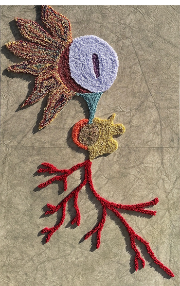 2025 | Find your light
Yarn on hand dyed monks cloth | 54x35in