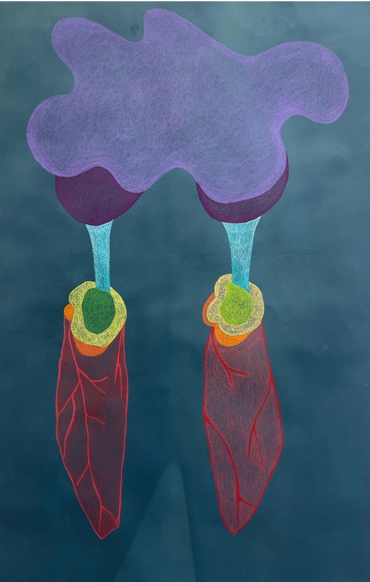 2024 | Can you hear me?
Colored pencil on hand dyed paper  | 40x25in