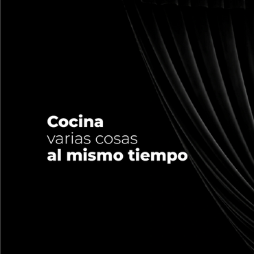 Texto en español sobre cocinar varias cosas al mismo tiempo.