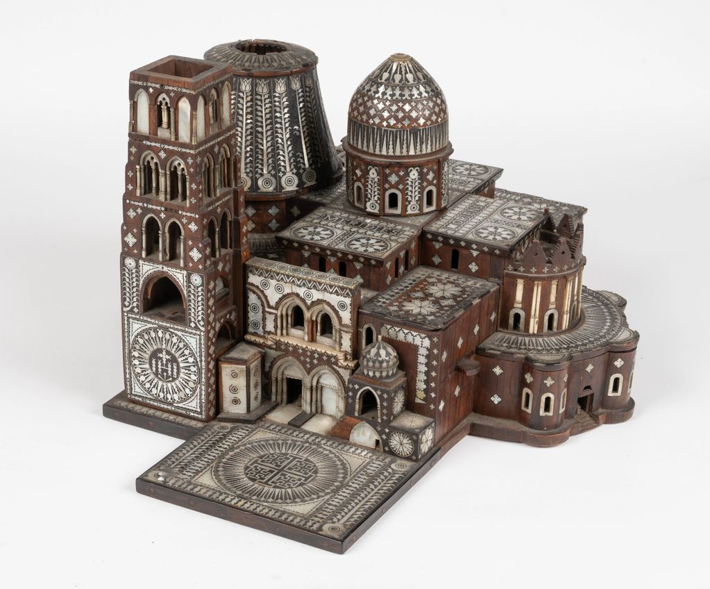 Olive Wood Model of the HOly Sepulchre, Jerusalem, Bethlehem, Ottoman Palestine, 17th century
