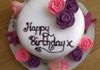 Vanilla and raspberry sponge birthday cake