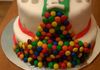 M&M birthday cake