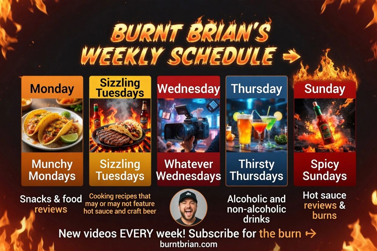 Burnt Brian's weekly scheduled food and drink reviews.